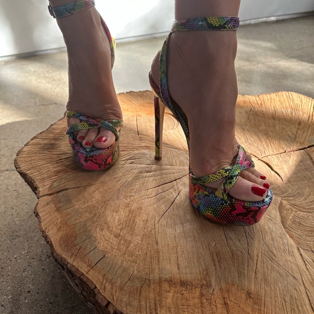 Fun sexy rainbow shoes